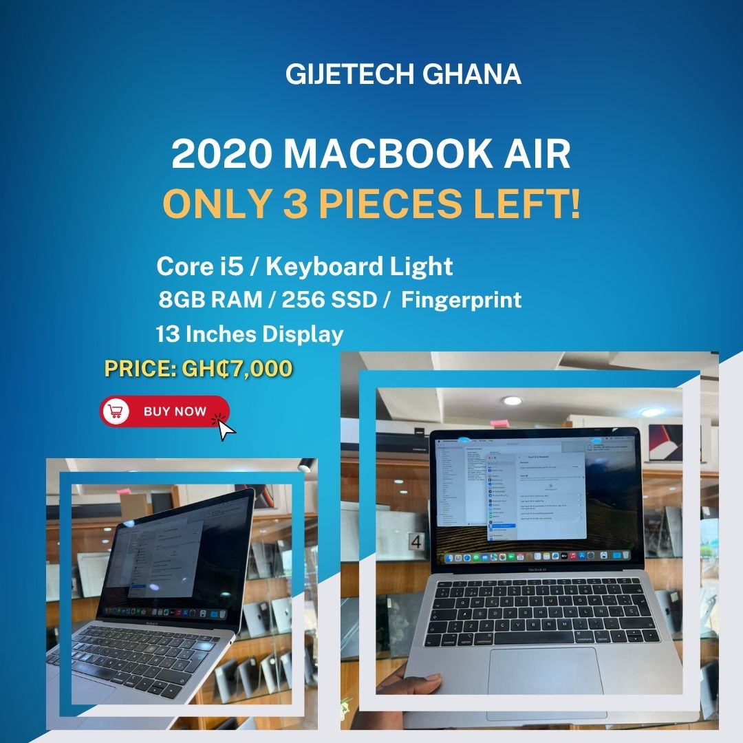 2020 Apple MacBook Air – Intel Core i5 | 8GB RAM | 256GB SSD | Fingerprint | Backlit Keyboard